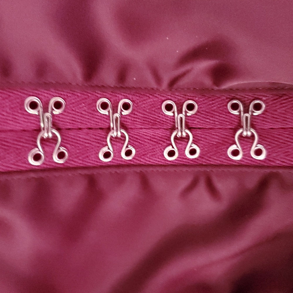 NWOT Oh Polly Hook/Eye Sleek Burgundy Bodycon Corset Satin Mini Dress US Size 4 - Picture 4 of 9